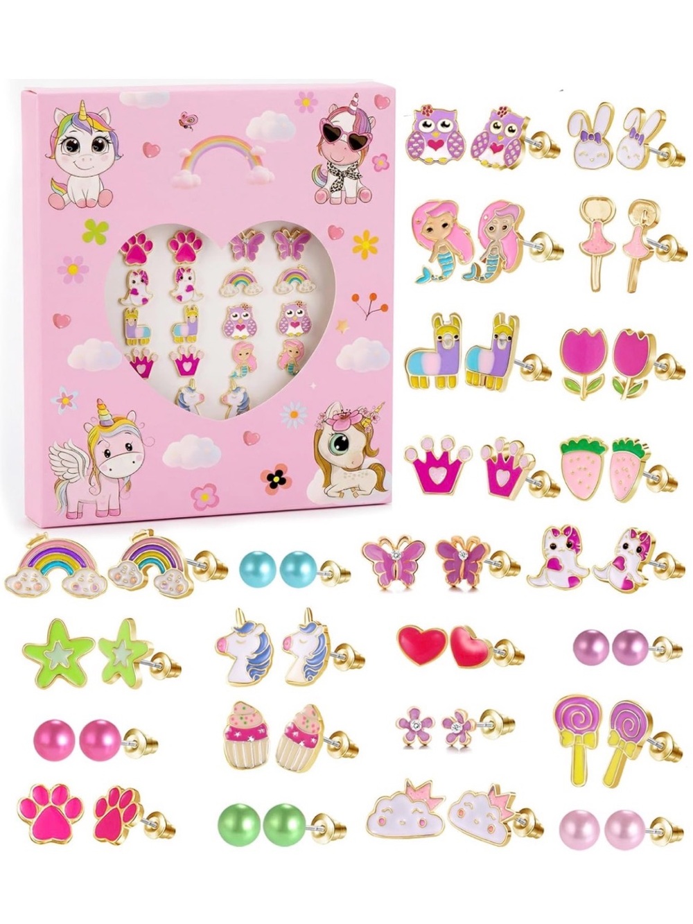 24 Pairs Kids Stud Earrings